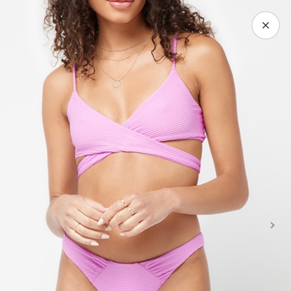 L* Space Chloe Top ribbed bikini top in Cream size S new with tag - Picture 2 of 3